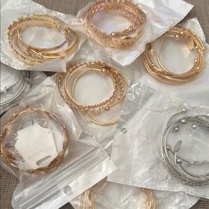 Elegant Gold and Silver Bangle Set